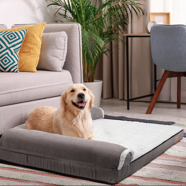 Orthopedic Dog Bed L-Shaped Soft Fleece Large