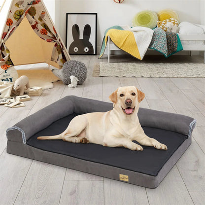 Orthopedic Dog Bed L-Shaped Soft Fleece Large