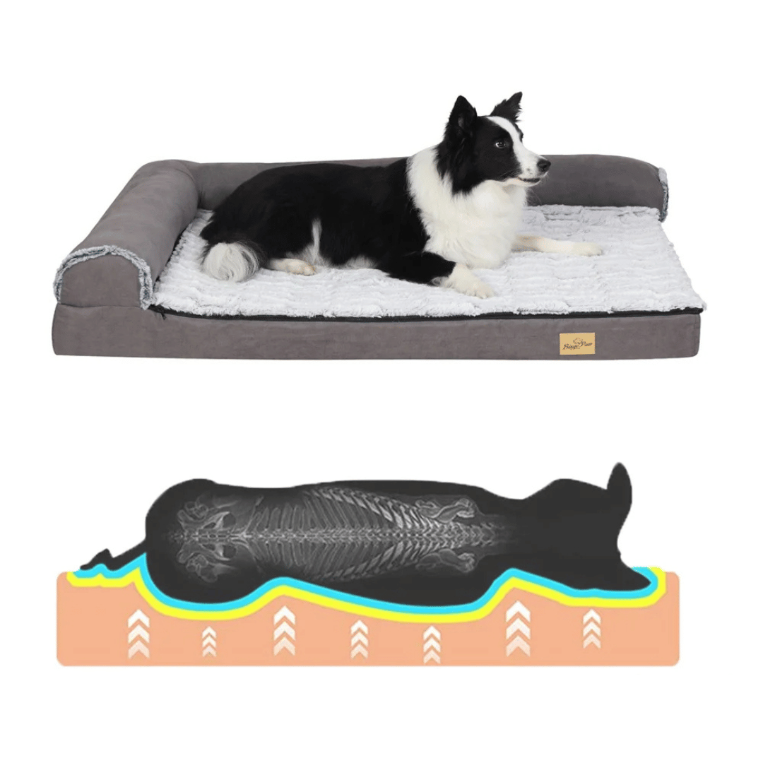 Orthopedic Dog Bed L-Shaped Soft Fleece Large