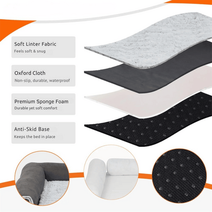 Orthopedic Dog Bed L-Shaped Soft Fleece Large