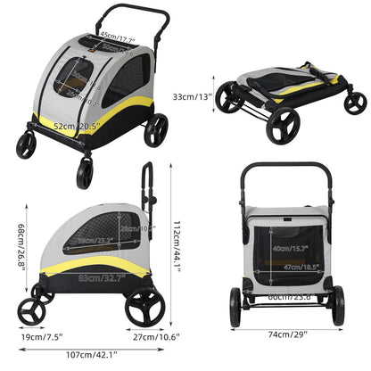 Pet Stroller Folding for Small and Large Dogs