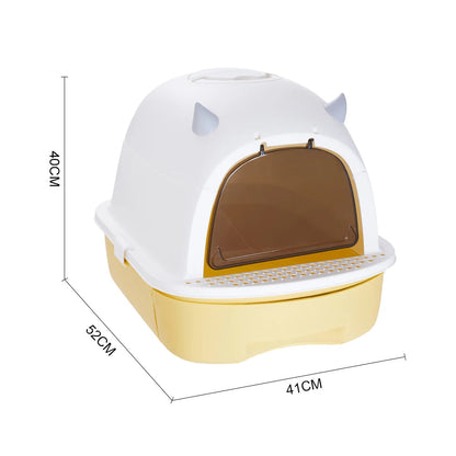 Cat Litter Box Sliding Door Easy Clean